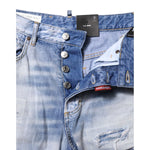 Dsquared² Blue Washed High Waist Wide Leg Jeans