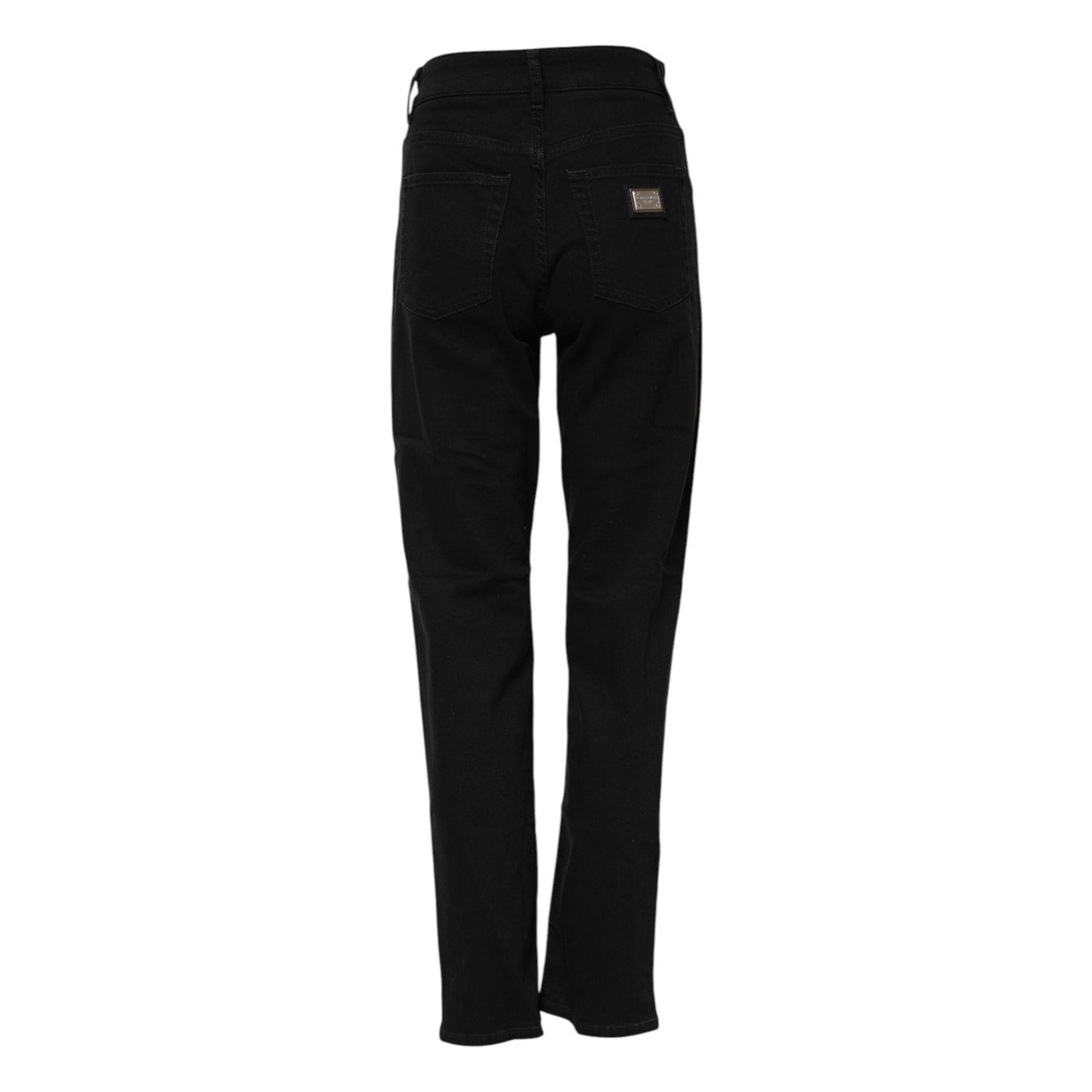 Dolce & Gabbana Black Boyfriend Cotton Mid Waist Denim Jeans
