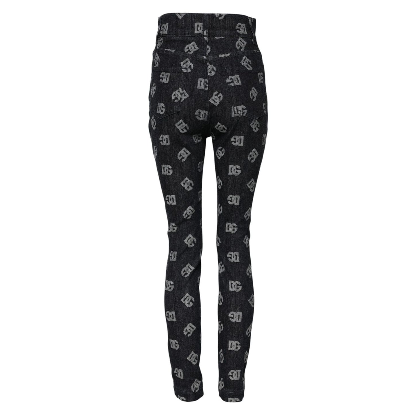 Dolce & Gabbana Black DG Logo High Waist Skinny Denim Jeans PAN74982-40