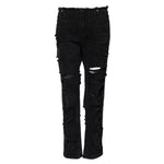 Dolce & Gabbana Black Cotton Tattered Mid Waist Denim Jeans PAN75634-40