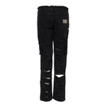 Dolce & Gabbana Black Cotton Tattered Mid Waist Denim Jeans PAN75634-40