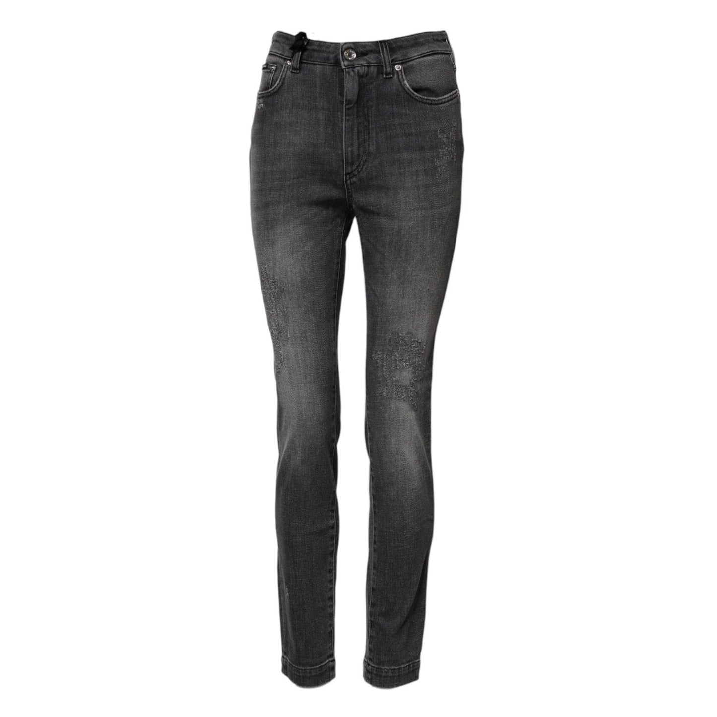 Dolce & Gabbana Dark Gray AUDREY Cotton Skinny Denim Jeans PAN76488-38