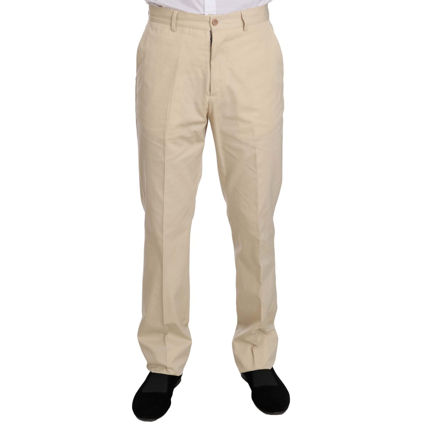 Romeo Gigli Two Piece 3 Button Beige Cotton Solid Suit KOS1441-46