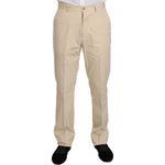 Romeo Gigli Two Piece 3 Button Beige Cotton Solid Suit KOS1441-46
