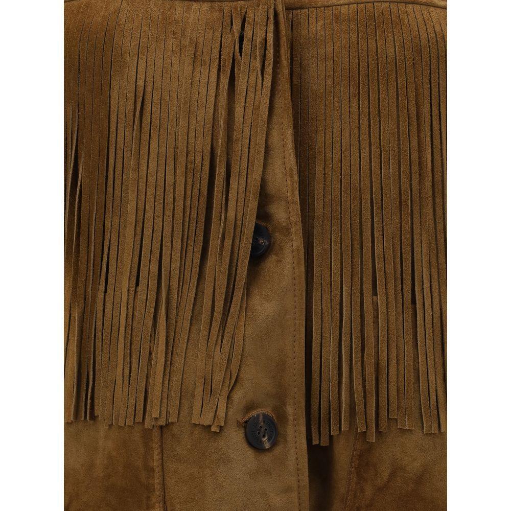 Golden Goose Suede Jacket with fringe GO-GWP02368P00216055678-IT40 | M