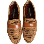 Dolce & Gabbana Brown Woven Raffia Slip On Loafers Shoes MV7617-40.5