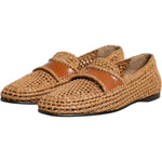 Dolce & Gabbana Brown Woven Raffia Slip On Loafers Shoes MV7617-40.5