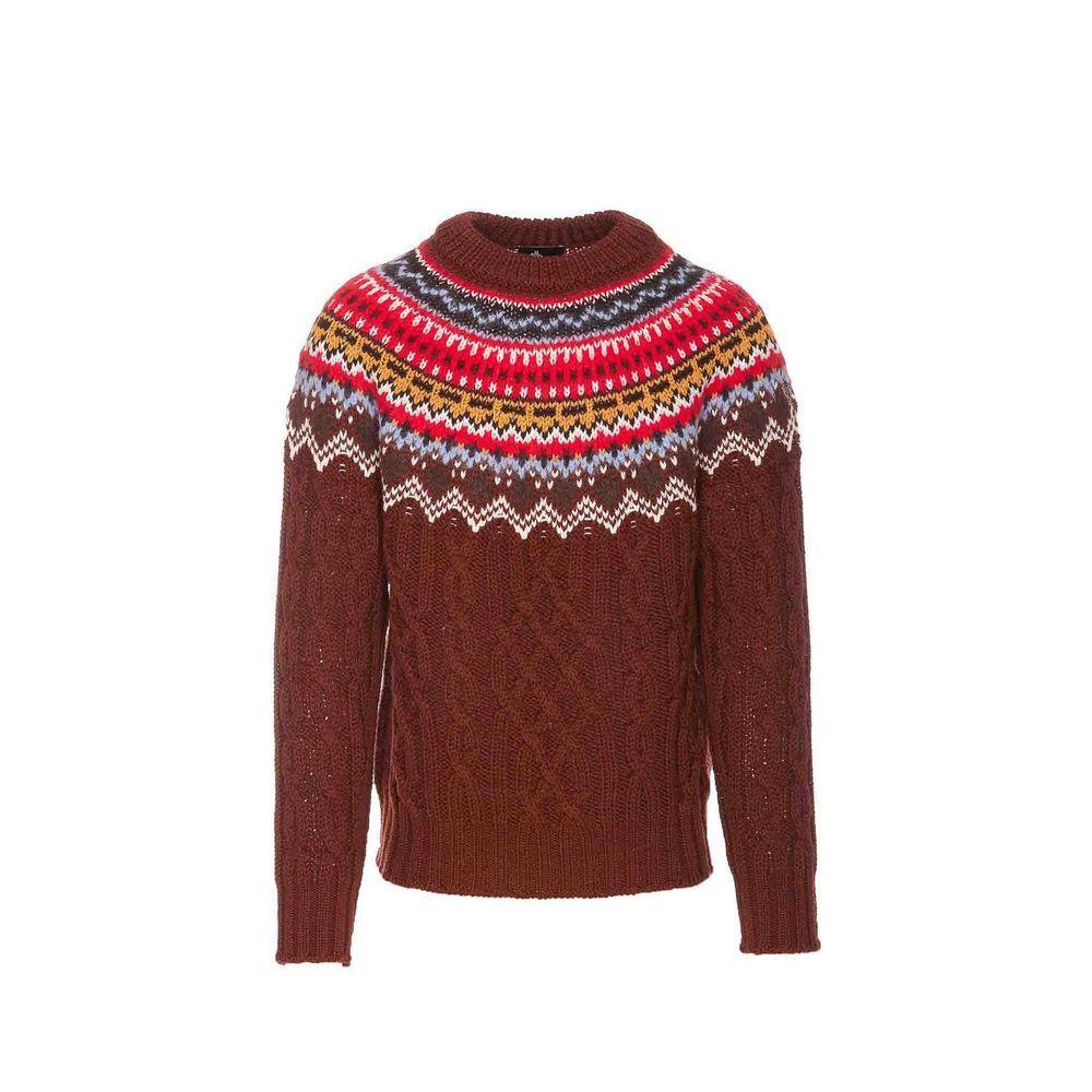 Moncler Grenoble Fair Isle Intarsia Cable-knit Wool Jumper MO-8845009387732-L