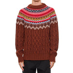Moncler Grenoble Fair Isle Intarsia Cable-knit Wool Jumper MO-8845009387732-L
