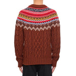 Moncler Grenoble Fair Isle Intarsia Cable-knit Wool Jumper MO-8845009387732-L