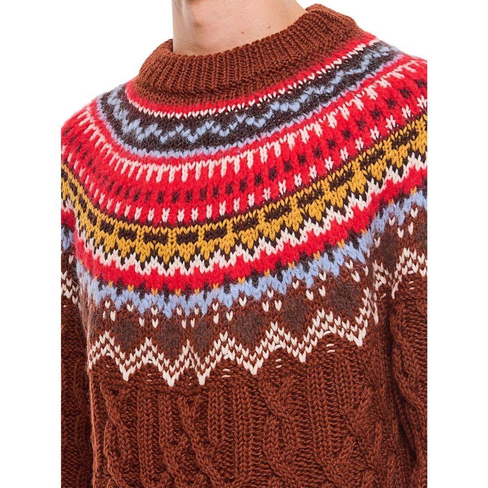 Moncler Grenoble Fair Isle Intarsia Cable-knit Wool Jumper MO-8845009387732-L