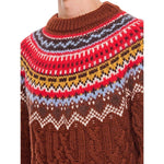 Moncler Grenoble Fair Isle Intarsia Cable-knit Wool Jumper MO-8845009387732-L