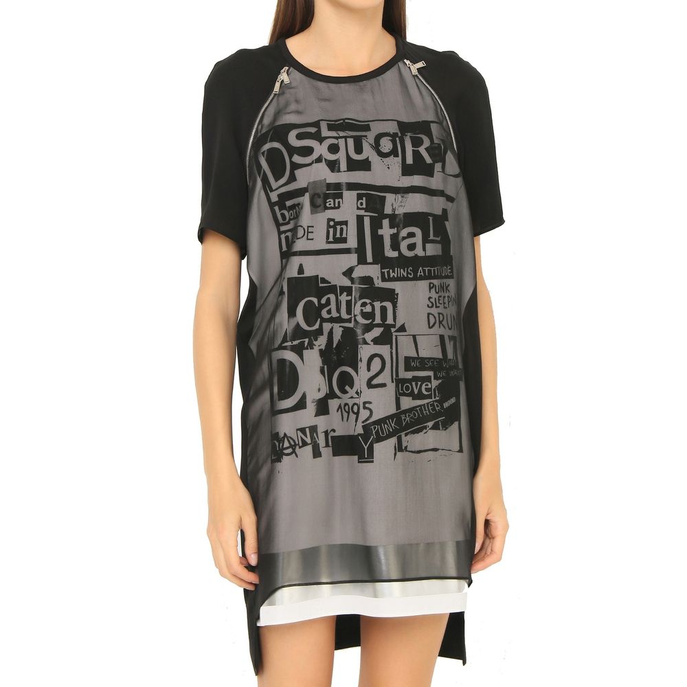 Dsquared² Black Silk Casual Dress