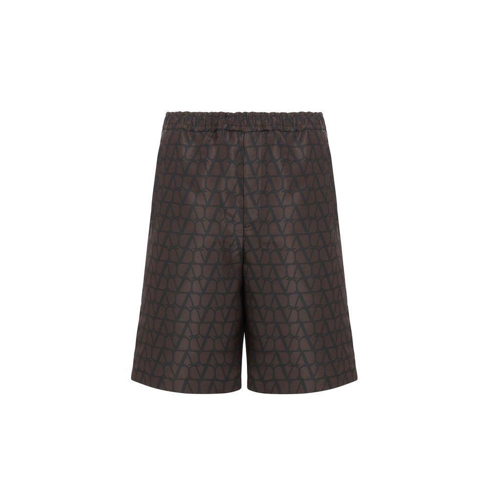 Valentino Logo Silk Shorts VA-8735617515732-48 | M