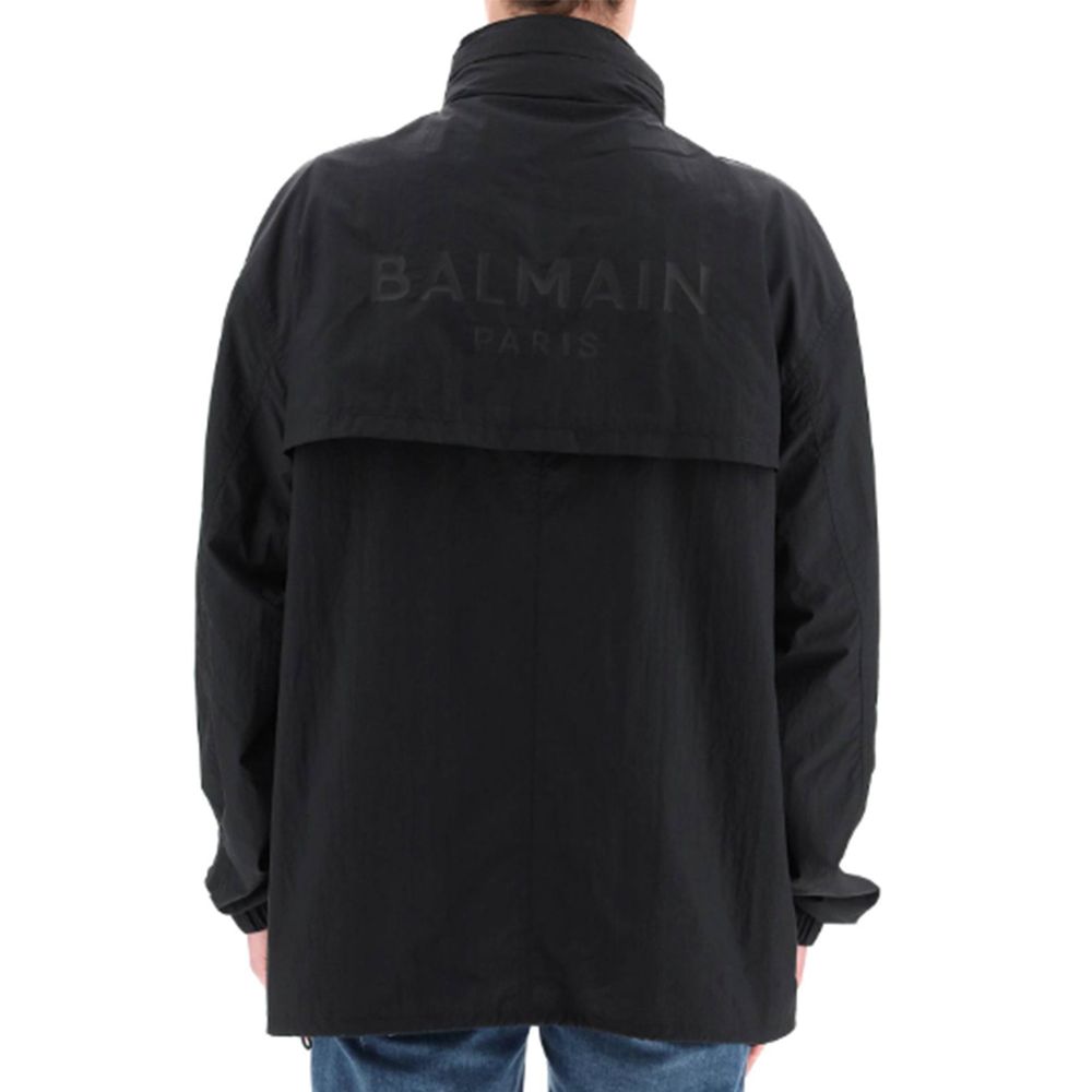 Balmain Black Nylon Shell Jacket