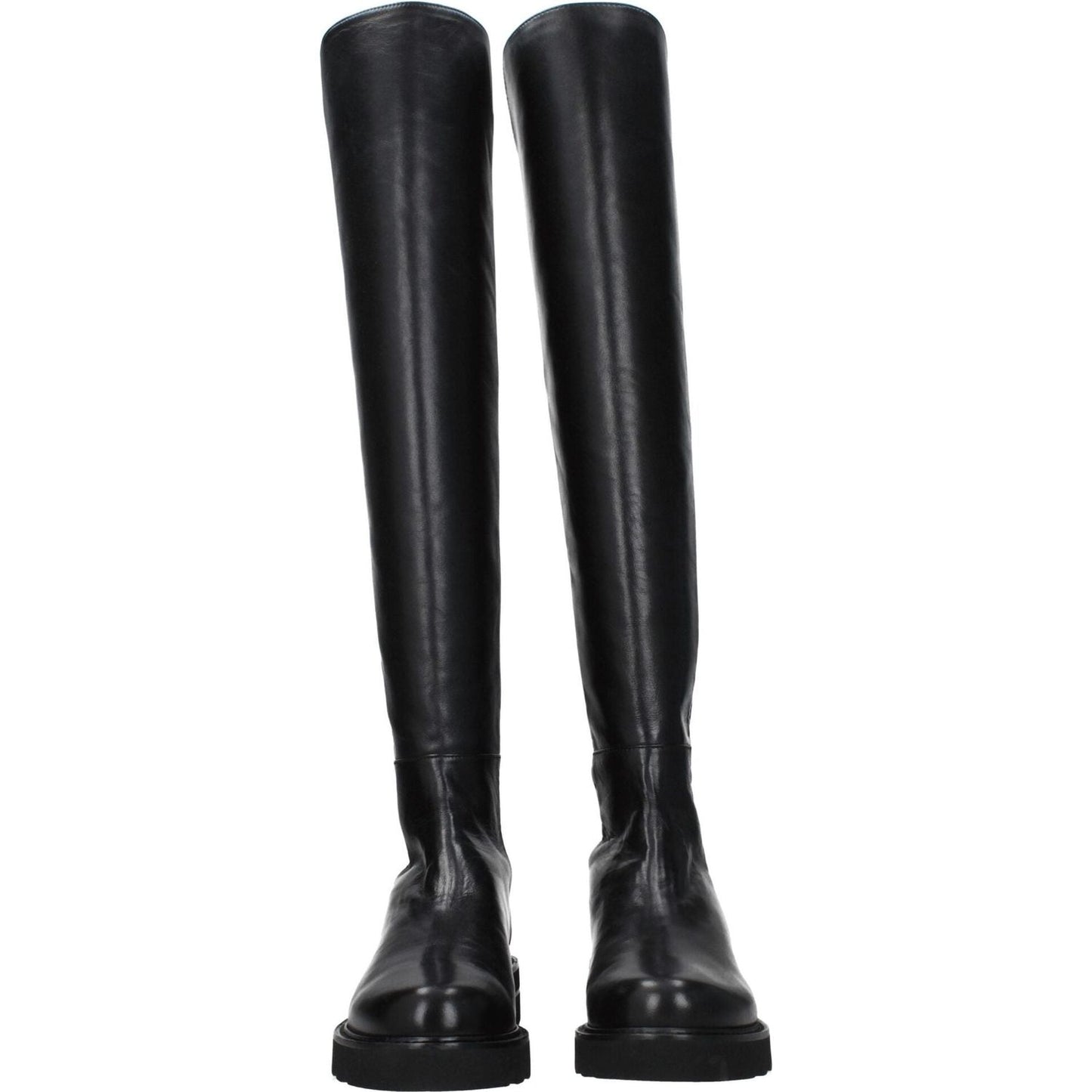 Stuart Weitzman Black Leather Over The Knee ST-8547230581001-EU35/US5