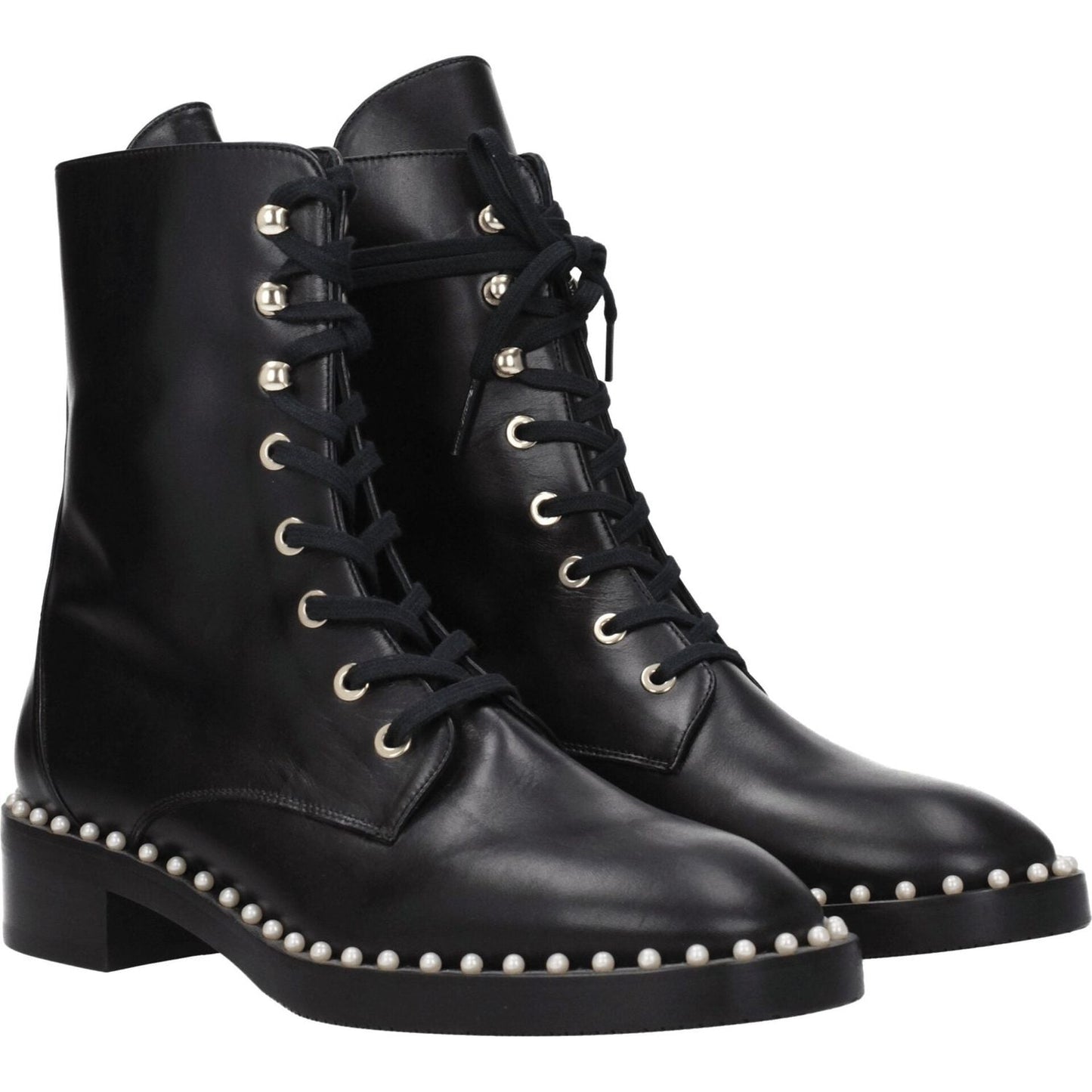Stuart Weitzman Black Leather Ankle Boots ST-8547258106121-EU35/US5