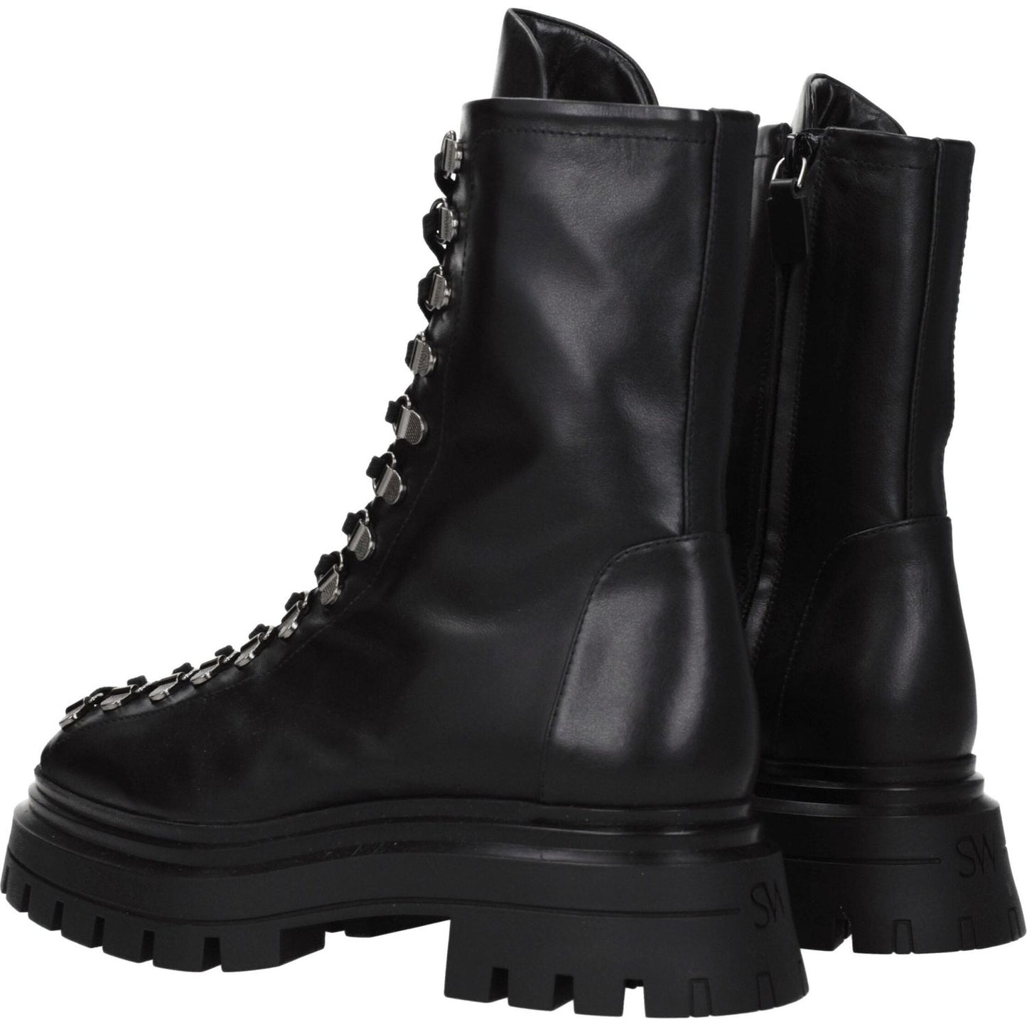 Stuart Weitzman Black Leather Ankle Boots ST-8547258138889-EU38.5/US8.5