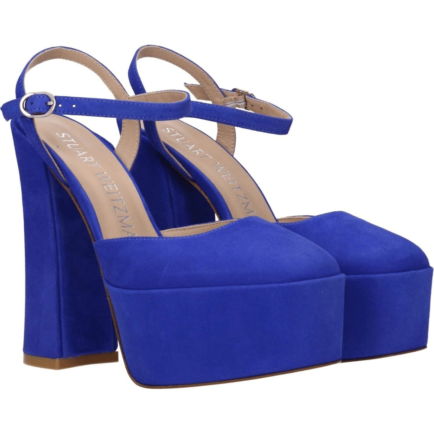 Stuart Weitzman Blue Leather Platforms ST-8547258368265-EU37/US7