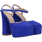 Stuart Weitzman Blue Leather Platforms ST-8547258368265-EU37/US7