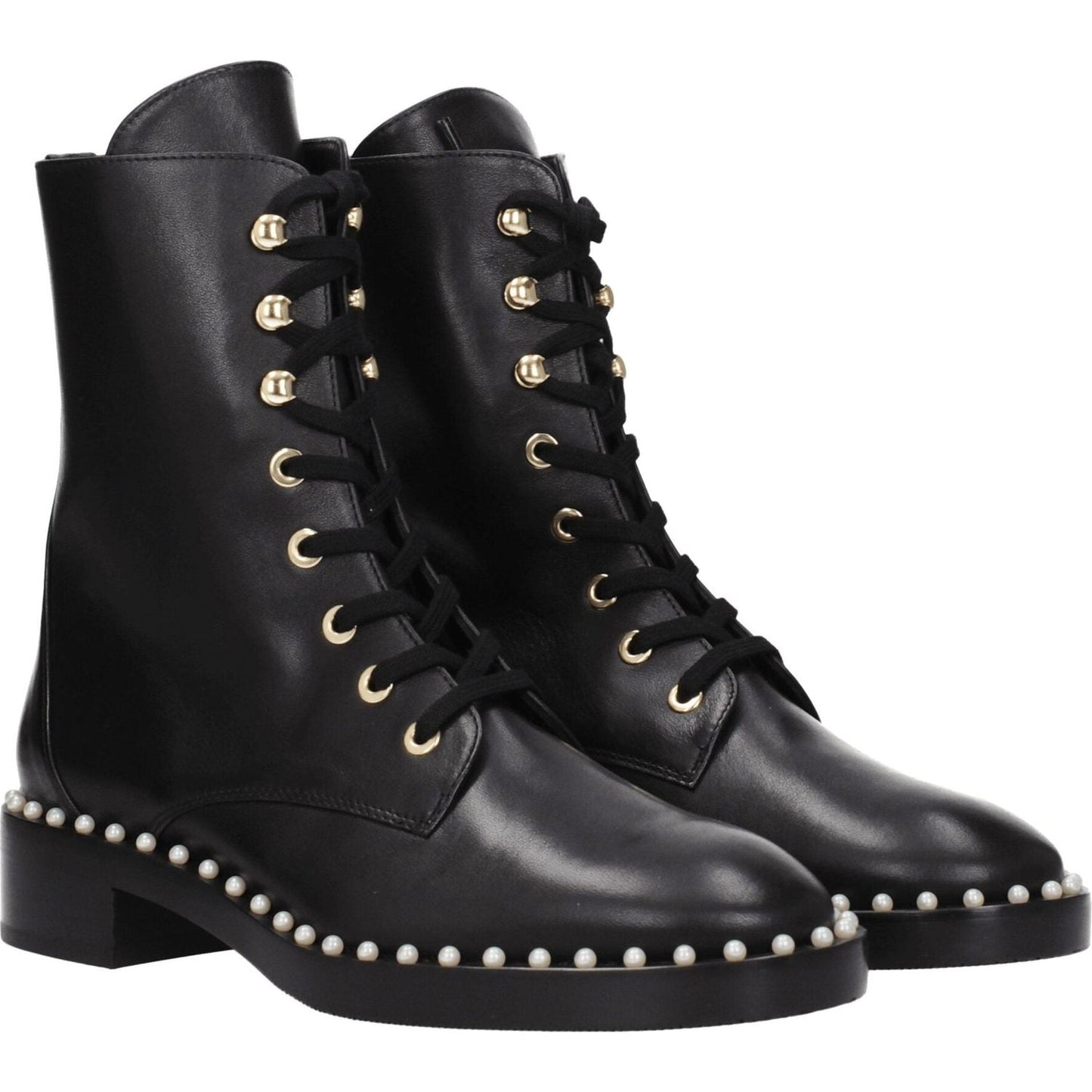 Stuart Weitzman Black Leather Ankle Boots ST-8547266593033-EU35/US5