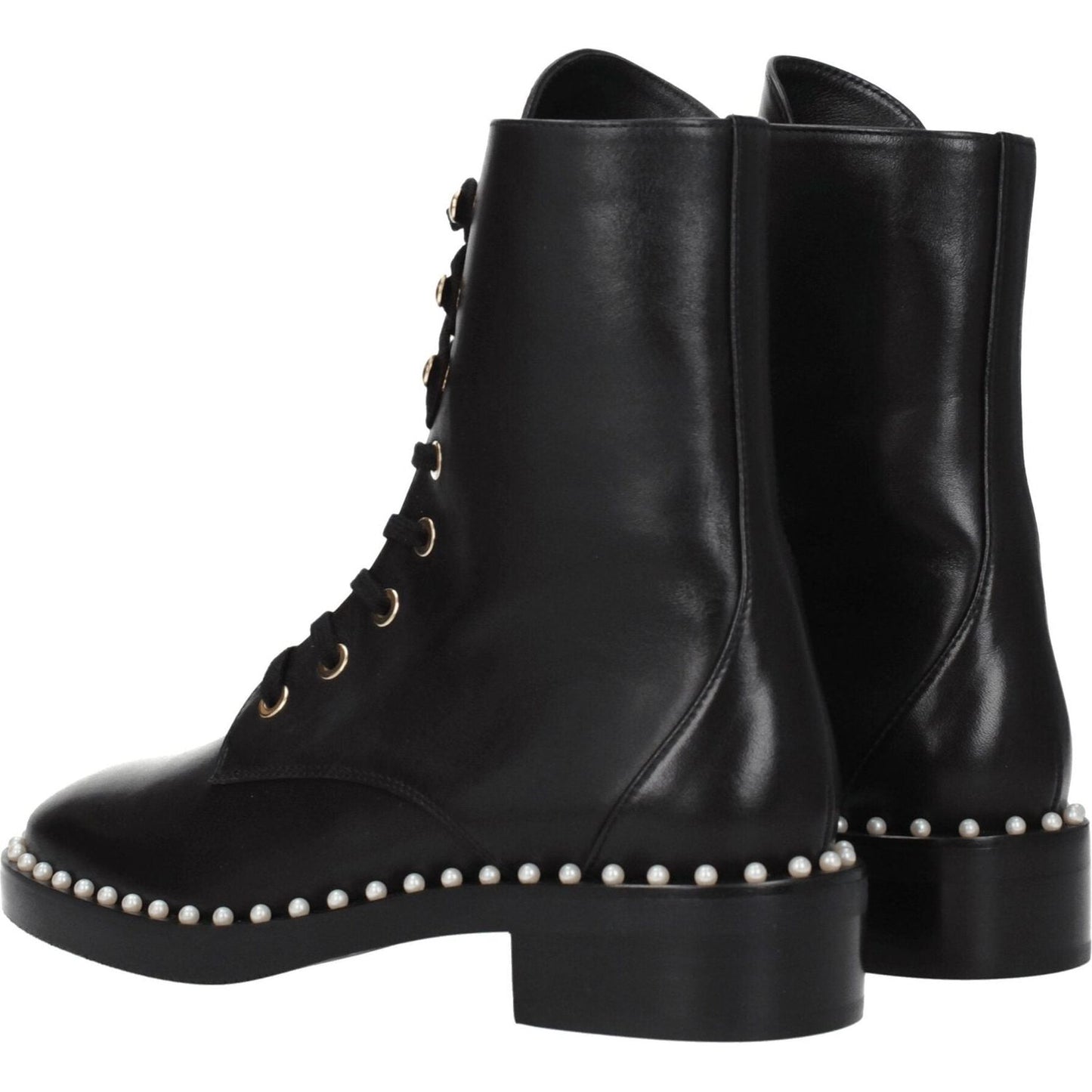 Stuart Weitzman Black Leather Ankle Boots ST-8547266593033-EU35/US5