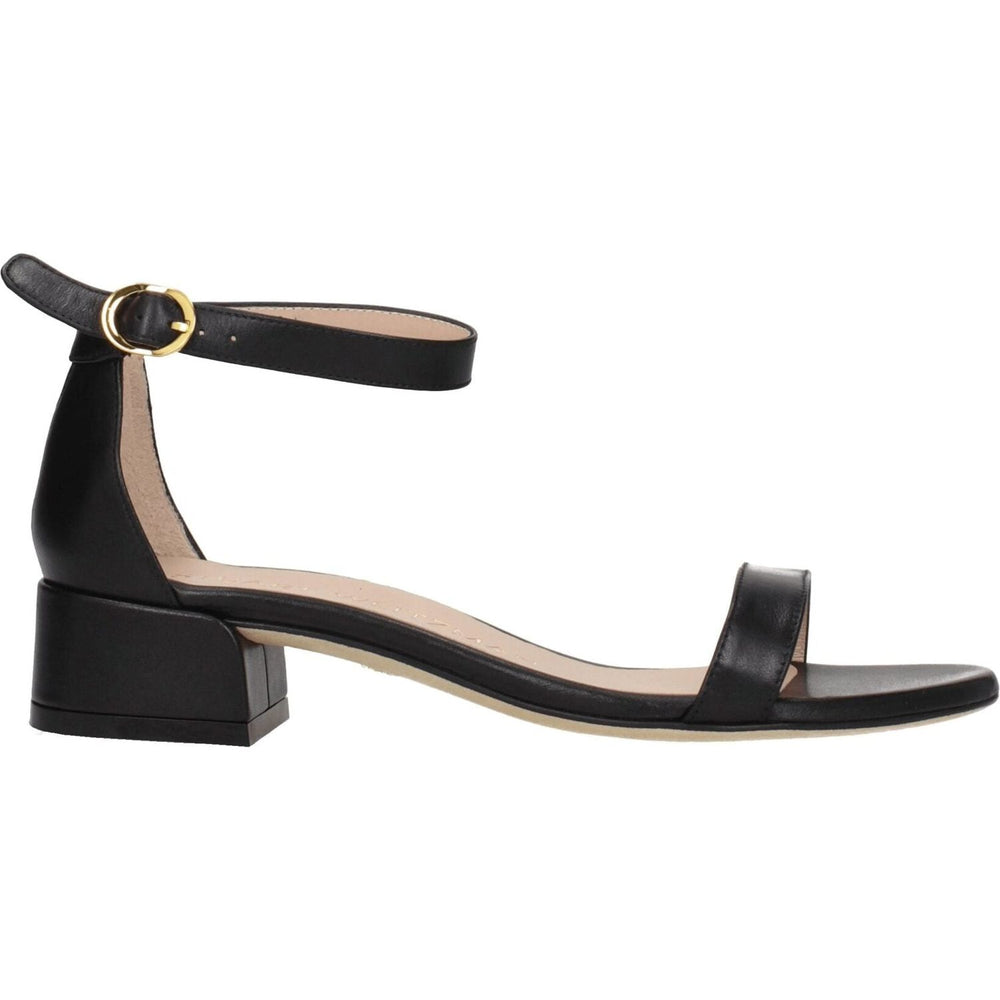 Stuart Weitzman Black Leather Flat Sandals ST-8547314499849-EU41/US11