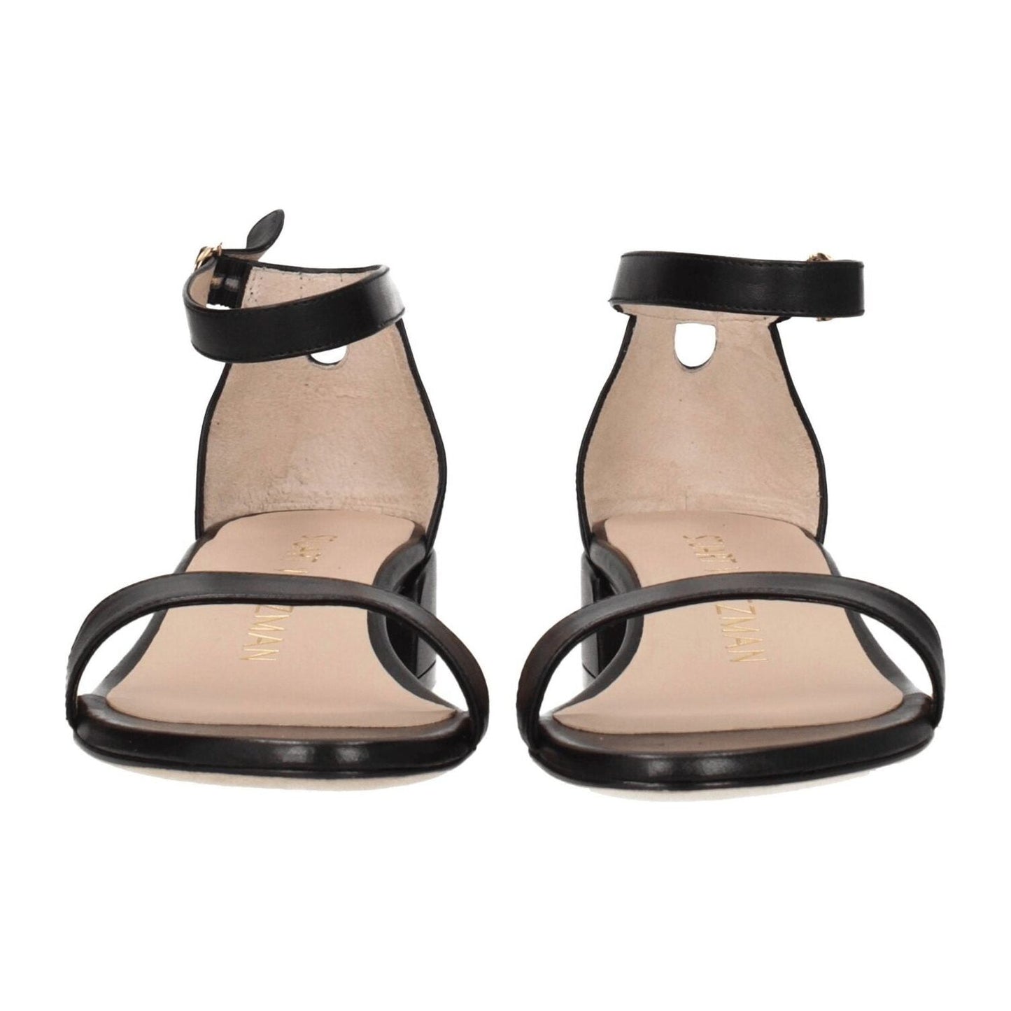Stuart Weitzman Black Leather Flat Sandals ST-8547314499849-EU41/US11