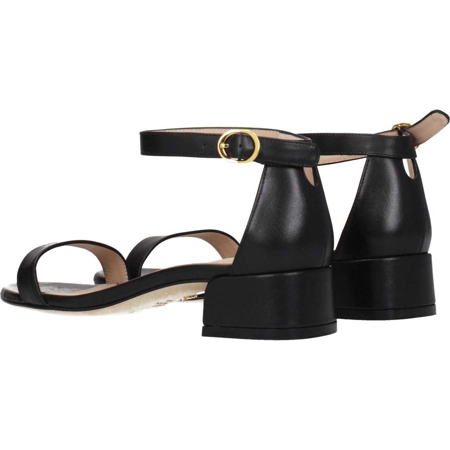 Stuart Weitzman Black Leather Flat Sandals ST-8547314499849-EU41/US11