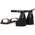 Stuart Weitzman Black Leather Flat Sandals ST-8547314499849-EU41/US11