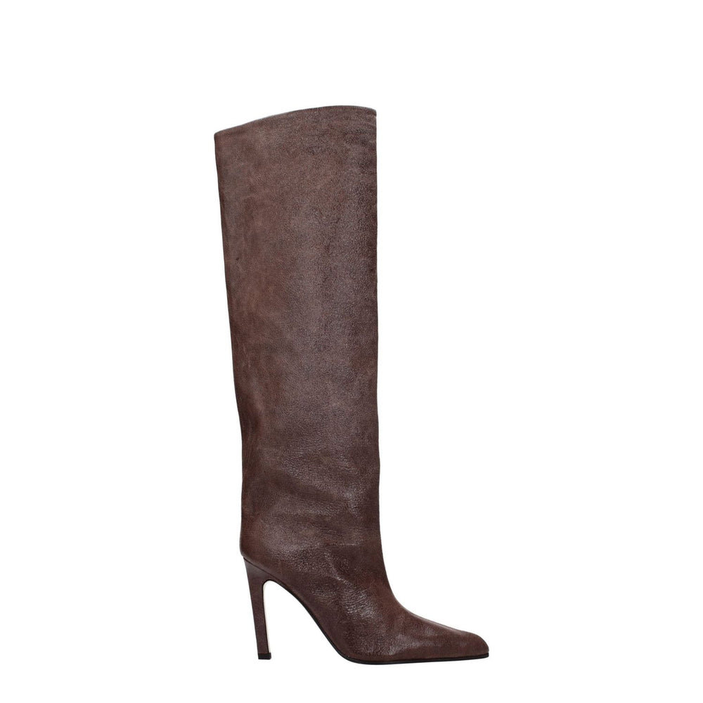 Paris Texas Brown Leather High Heel Boots PA-8547457859849-EU36/US6