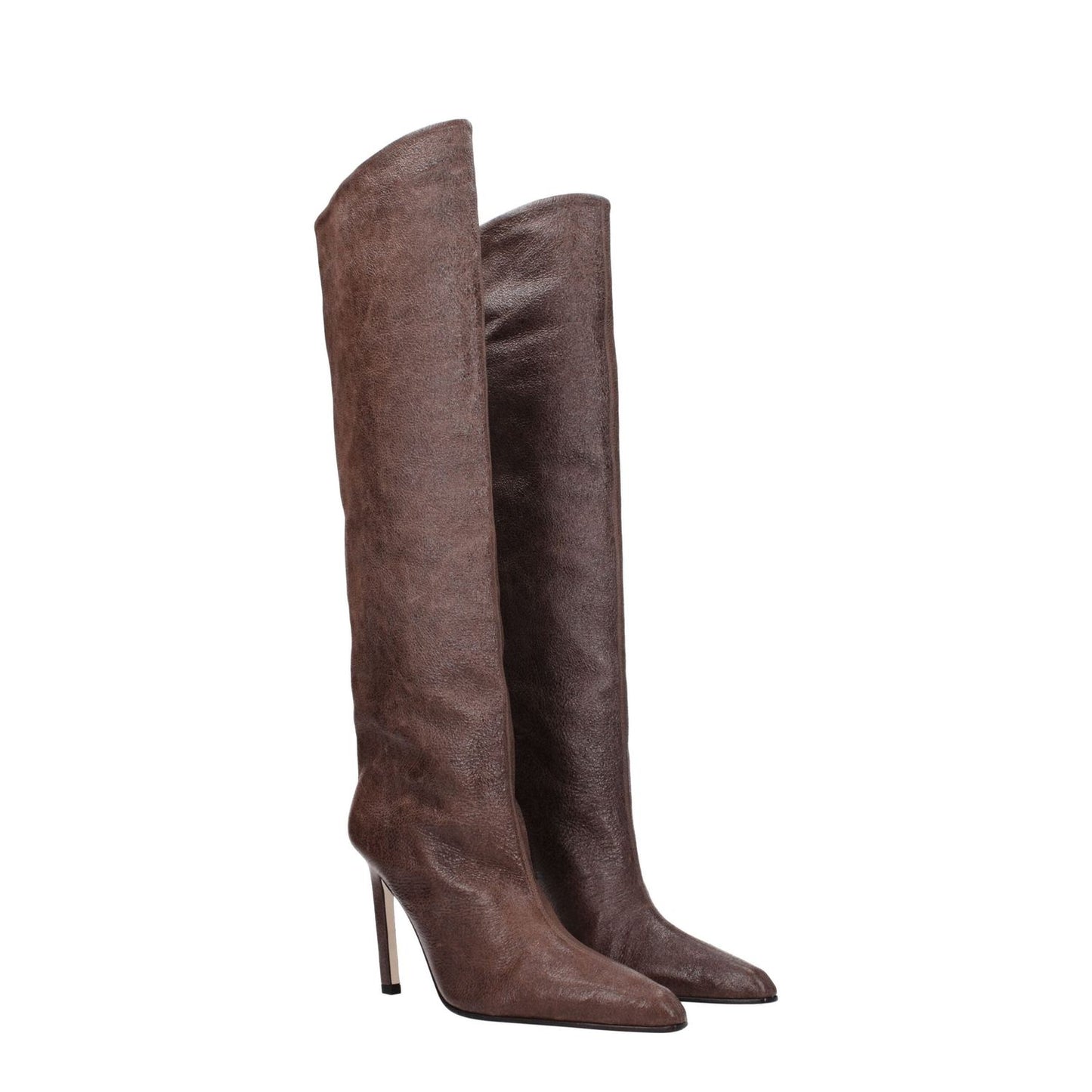 Paris Texas Brown Leather High Heel Boots PA-8547457859849-EU36/US6