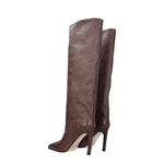 Paris Texas Brown Leather High Heel Boots PA-8547457859849-EU36/US6