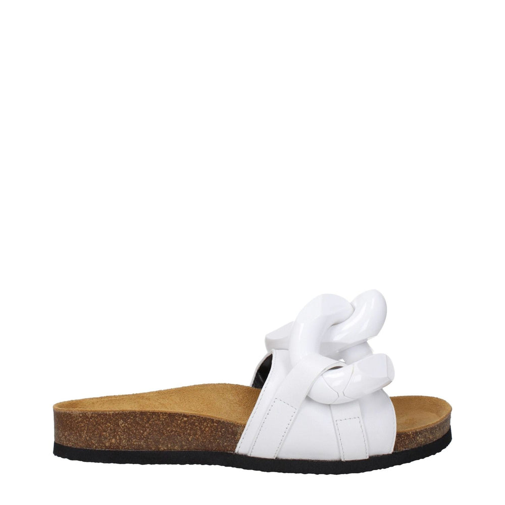 Jw Anderson White Leather Slippers Sandals JW-8609858846985-EU35/US5
