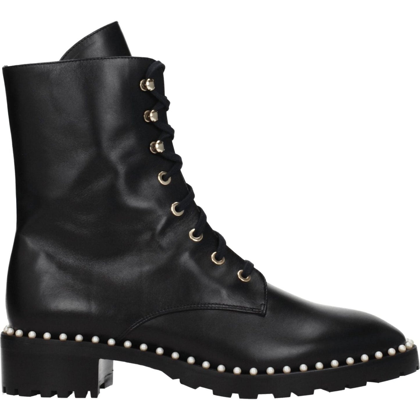 Stuart Weitzman Black Leather Ankle Boots ST-8547244736777-EU38.5/US8.5