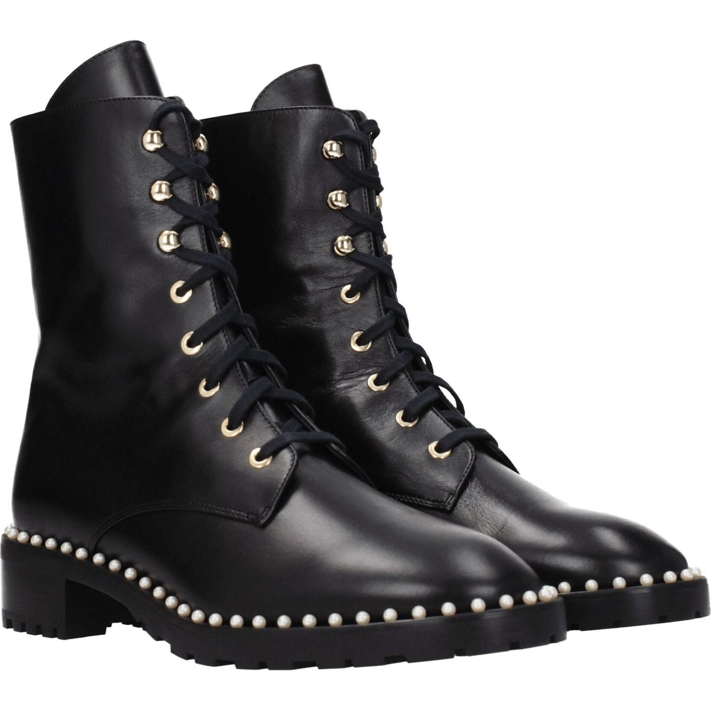 Stuart Weitzman Black Leather Ankle Boots ST-8547244736777-EU38.5/US8.5