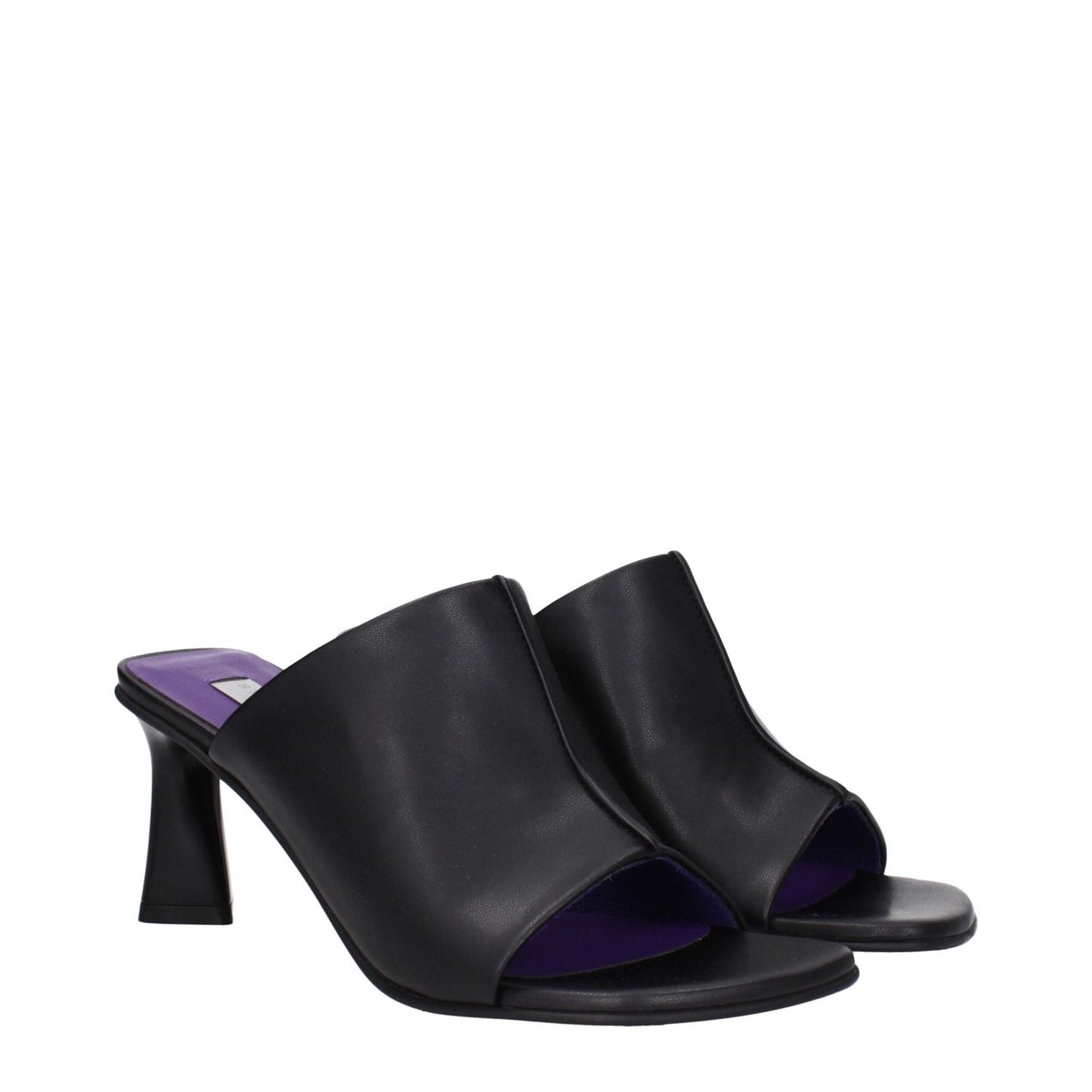 Stella McCartney Black Leather Stiletto Heels Sandals