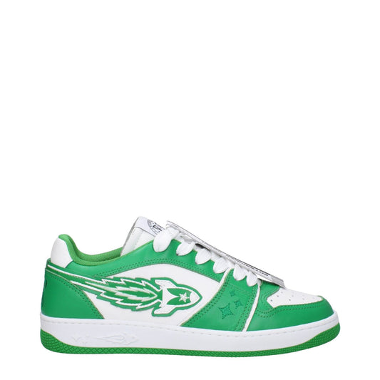 Enterprise Japan Green Leather Low Top Sneakers
