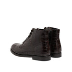 Dolce & Gabbana Dark Brown Leather Lace Up Short Boots Shoes MV7690-41