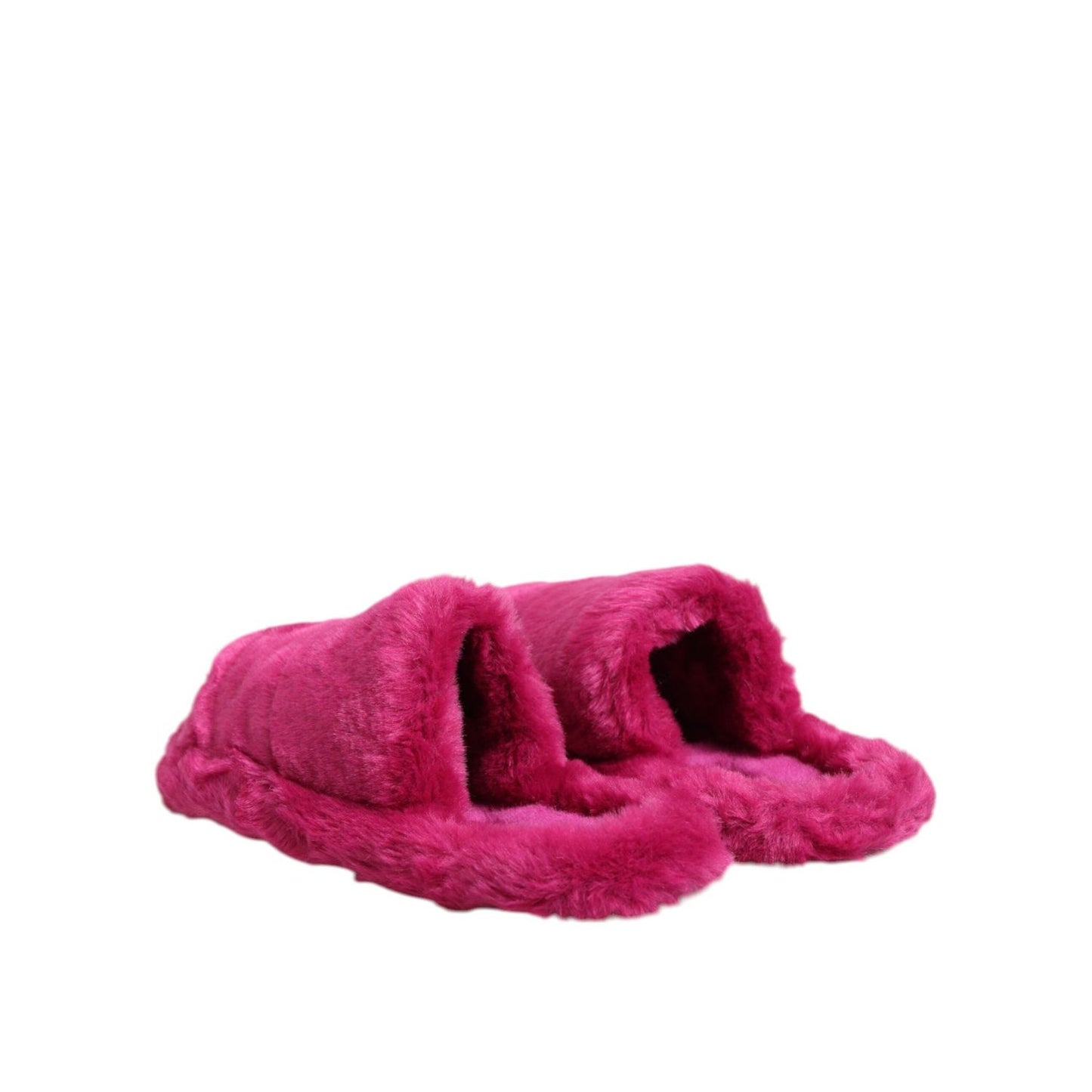 Dolce & Gabbana Pink Acrylic Faux Fur Mens Flats Sandals Shoes MV7675-40