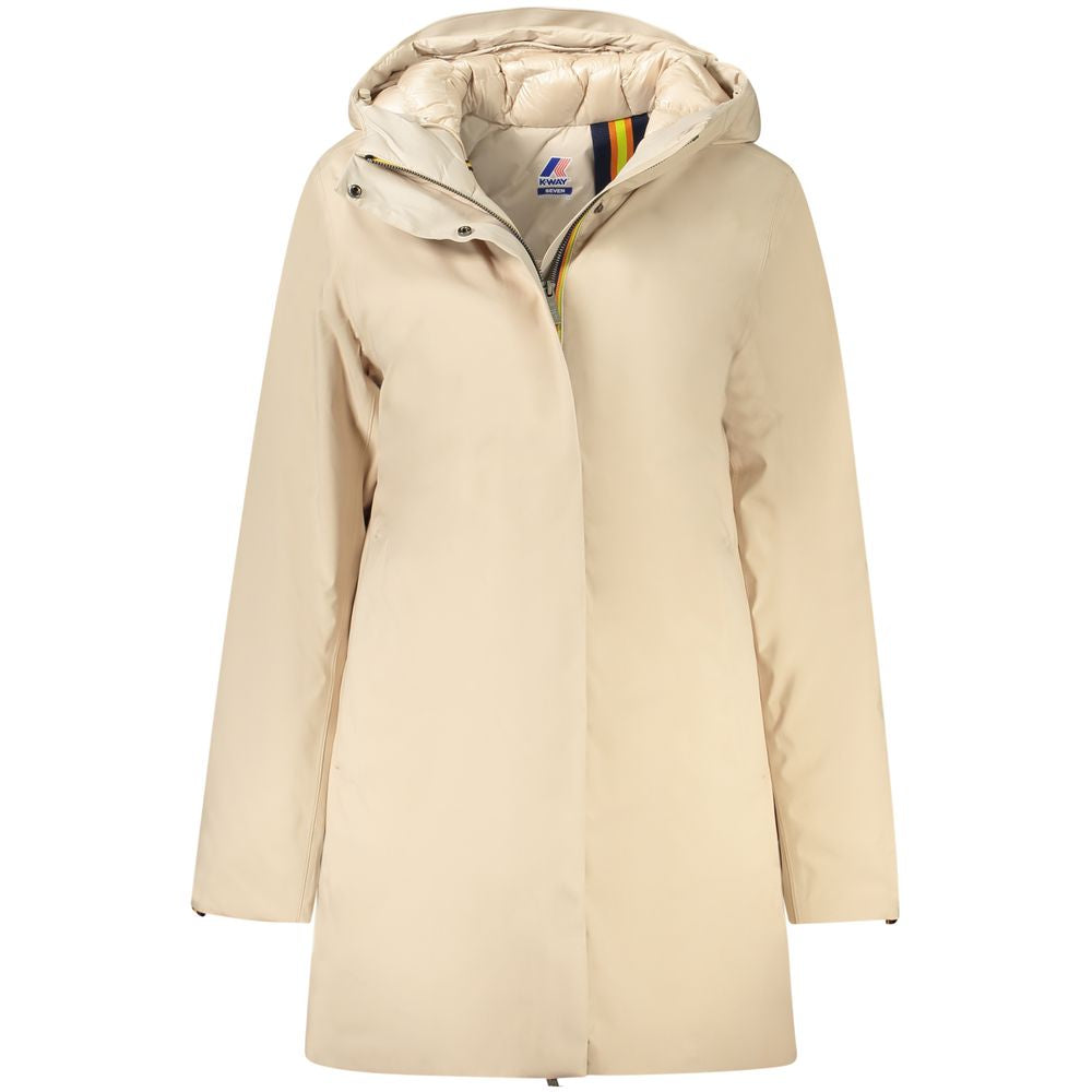 K-WAY Beige Polyester Jackets & Coat KW-34213-S