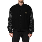 Dolce & Gabbana Black Wool Logo Plaque Bomber Jacket JKT41519-56