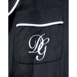 Dolce & Gabbana Dark Blue DG Embroidery Jacket Robe Blazer JKT41553-56