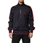 Dolce & Gabbana Blue Red Striped Logo Plaque Full Zip Jacket JKT41558-50