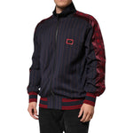 Dolce & Gabbana Blue Red Striped Logo Plaque Full Zip Jacket JKT41558-50