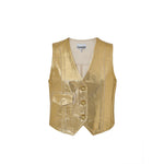 Ganni Gold Cotton Sleveless Jacket GA-9925659-IT40|S