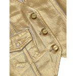 Ganni Gold Cotton Sleveless Jacket GA-9925659-IT40|S