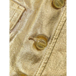 Ganni Gold Cotton Sleveless Jacket GA-9925659-IT40|S