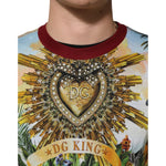 Dolce & Gabbana Tropical Heart Crown Silk Pullover Sweater TSH91261-48