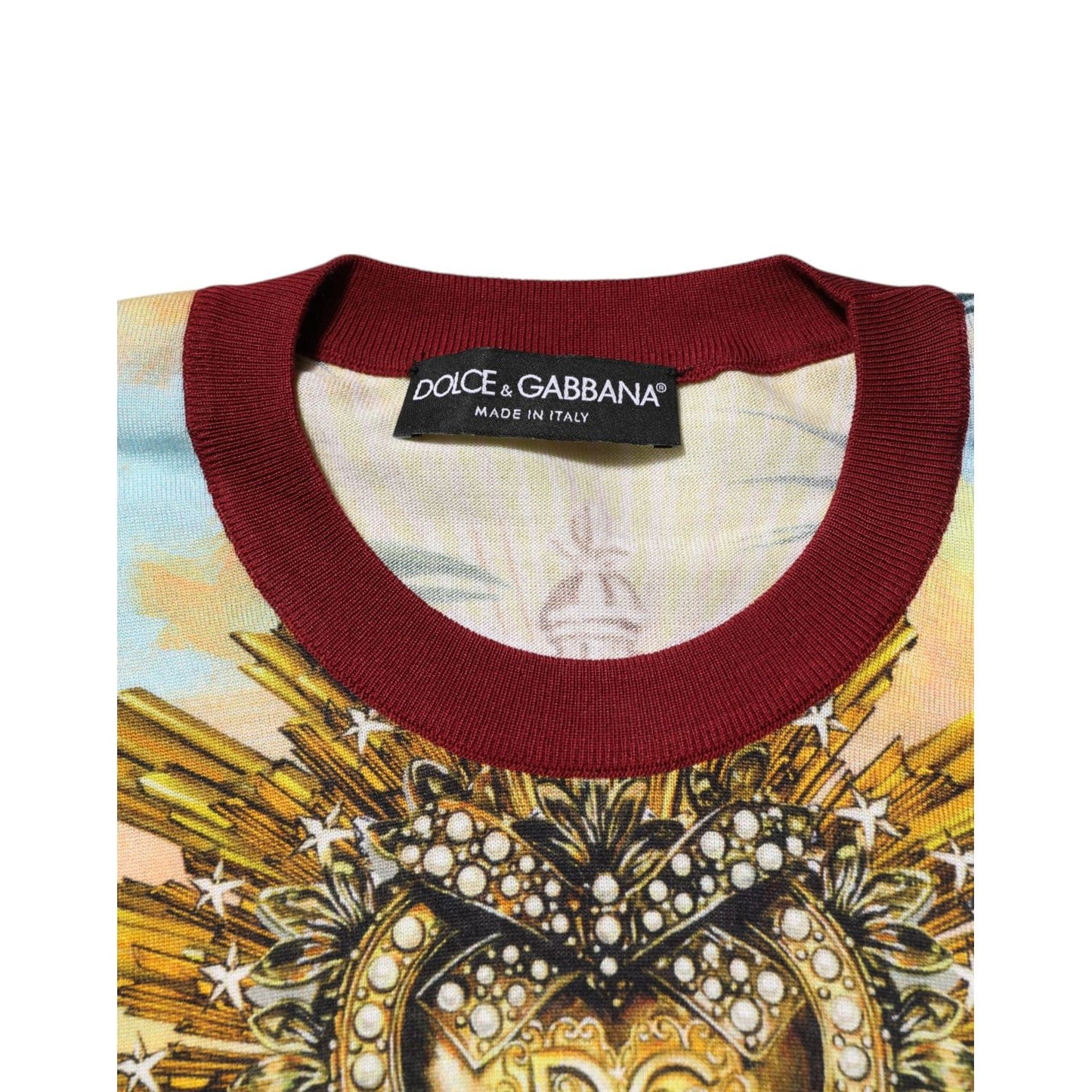 Dolce & Gabbana Tropical Heart Crown Silk Pullover Sweater TSH91261-48